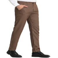 Уникални изгодни Мъжки геометрични печатни цвят блок плоски предни панталони