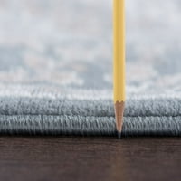 Традиционна зона килим ориенталски сив, крем вътрешен кръг лесен за почистване