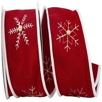 Хартиена Коледна филцова панделка, бяла и червена, 4в 5д, 1 пакет