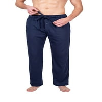 Мъжки пижама панталони Джърси плета пижама панталони за мъже памук сън панталони за мъже Черно и флот Големи