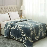 Мека плюшена руно одеяло за легло диван, красота модел отпечатани кралица размер 90 90