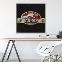 Джурасик парк - лого плакат за стена с дървена магнитна рамка, 22.375 34