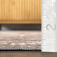 нулум тиндра персийски Медальон машинно пране площ килим, 3 '3 5', ръжда