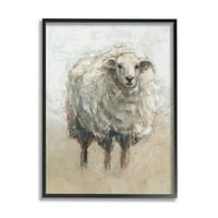 Ступел индустрии пухкави овце ферма животни Бежов тен живопис Дизайн от Итън Харпър, 11 14