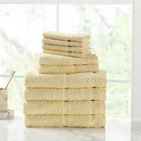 Комплект кърпи за баня с обновена мекота и издръжливост, меко жълто