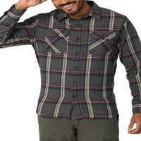 Вранглер® мъжки и големи мъже Дълъг ръкав спокойна годни четка фланелена риза, размери с-5ХЛ