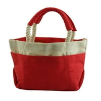 - Клифс жените тежкотоварни платно голяма пазарска чанта памук чанта червено Малки