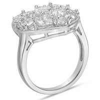 Стерлинги сребро сърце симулирани диамант смесени форми разпръсна върха пръстен