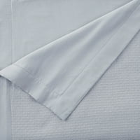Велу 1Б реверсивен памучен лист твърд лек диван и одеяло за легло, близнак, синьо