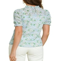 Уникална изгодна Дамска лятна разрошена блуза С къс ръкав Топ глупавата флорална Блуза
