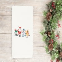 Линум Начало Коледа Кънки Парти Бродирани Бели Турски Памук Кърпа За Ръце