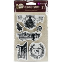 Викториански коледни гумени печати 4х6-декември 25 Весела Коледа, РК2