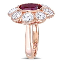 8 - Каратовият Рубин на миабела създаде бял сапфир 10-каратов цветен пръстен от розово злато