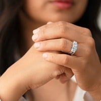 2. КТ Моасаните принцеса изрязани годежен пръстен Сватбена халка булчински комплект в Стерлингово Сребро