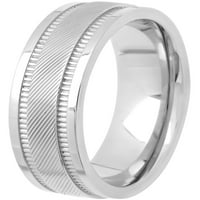 Мъжеâ € ™ и неръждаема стомана оребрена спирала пръстен пръстен Â € мъжки пръстен