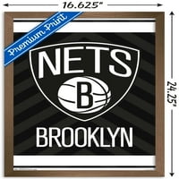Бруклин Нетс - Плакат С Лого, 14.725 22.375
