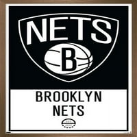 Бруклин Нетс - Плакат С Лого, 14.725 22.375