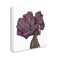Ступел индустрии женски Портрет силна кърпа за глава Лилаво Злато Култура Изкуство платно стена изкуство дизайн от Джеймс Виенс, 30 30