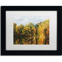 Търговска марка изобразително изкуство есенни отражения платно изкуство от Джейсън Шафър, бял мат, черна рамка