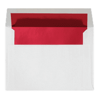 Пликове за покани, 14 бр., бял с подплата от червено фолио, пакет