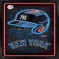 Ню Йорк Янкис - Неонов Плакат За Стена, 22.375 34 В Рамка