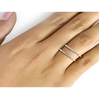 Бижутериклуб 14к позлатен Сребърен акцент бял диамантен отворен пръстен за жени